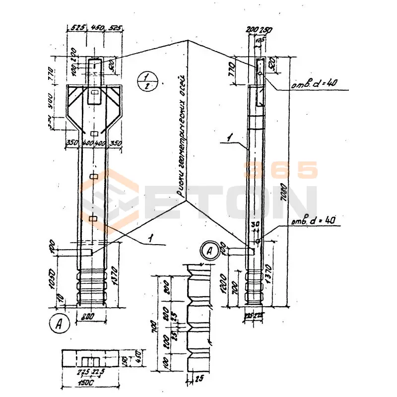 Колонны железобетонные (р.ч.346.3-07-31 КЖИ, инд.) К 3-2-2