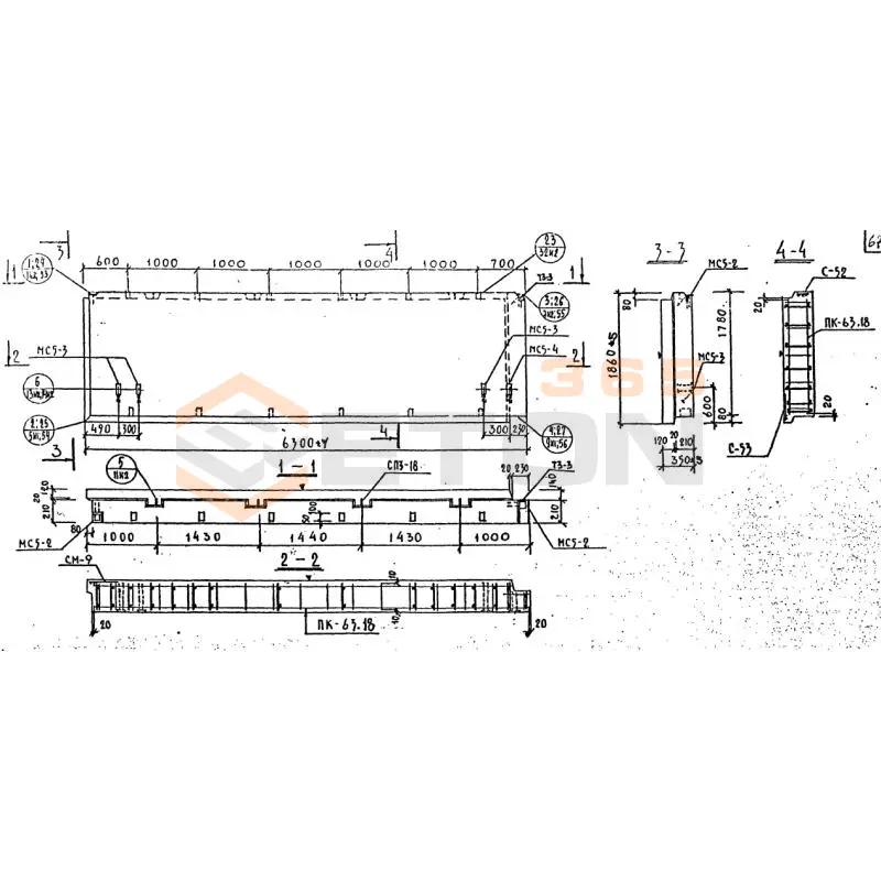 Панели наружных стен Серия 1.232 КЛ-2 НР 2-63-18-35 (1.232 КЛ-2)