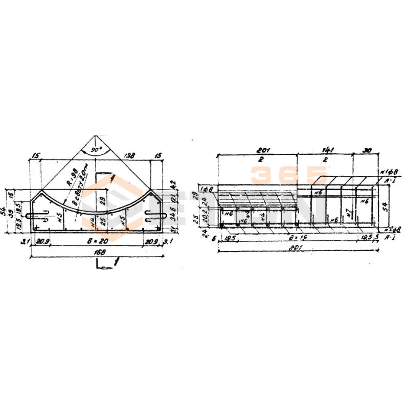 Блоки лекальные под цилиндрические звенья (Серия 3.501-59, шифр 1484 ) БЛ 62