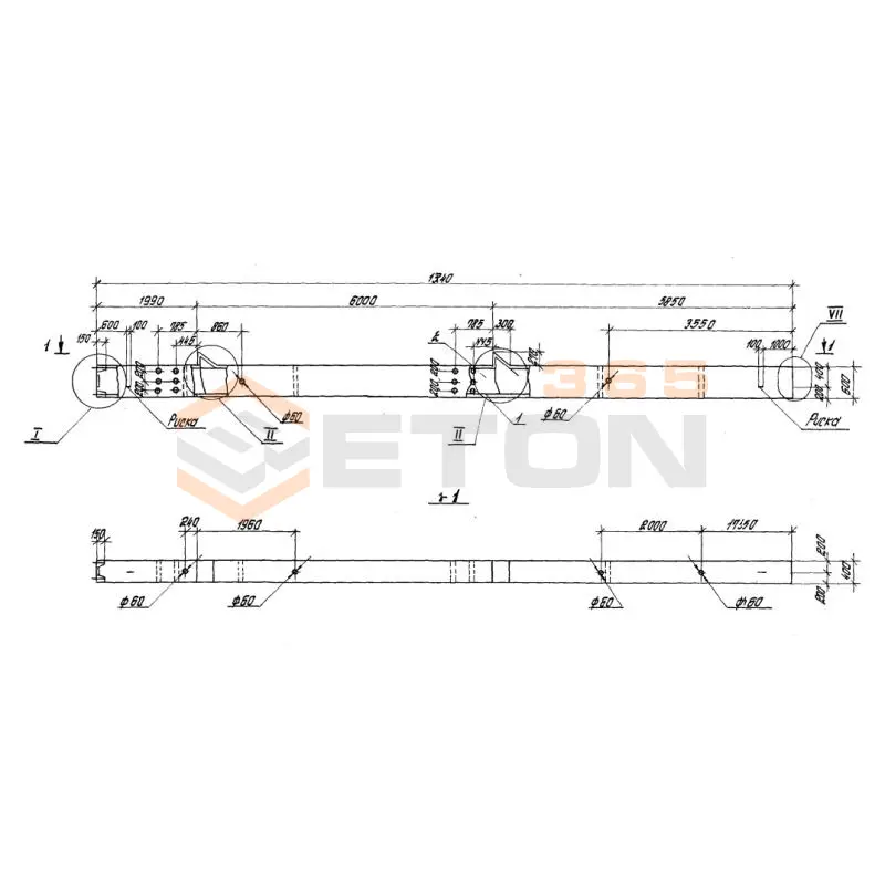 Колонны высотой 6,0; 7,2 м Серия 1.420.1-20с К 23-3 с