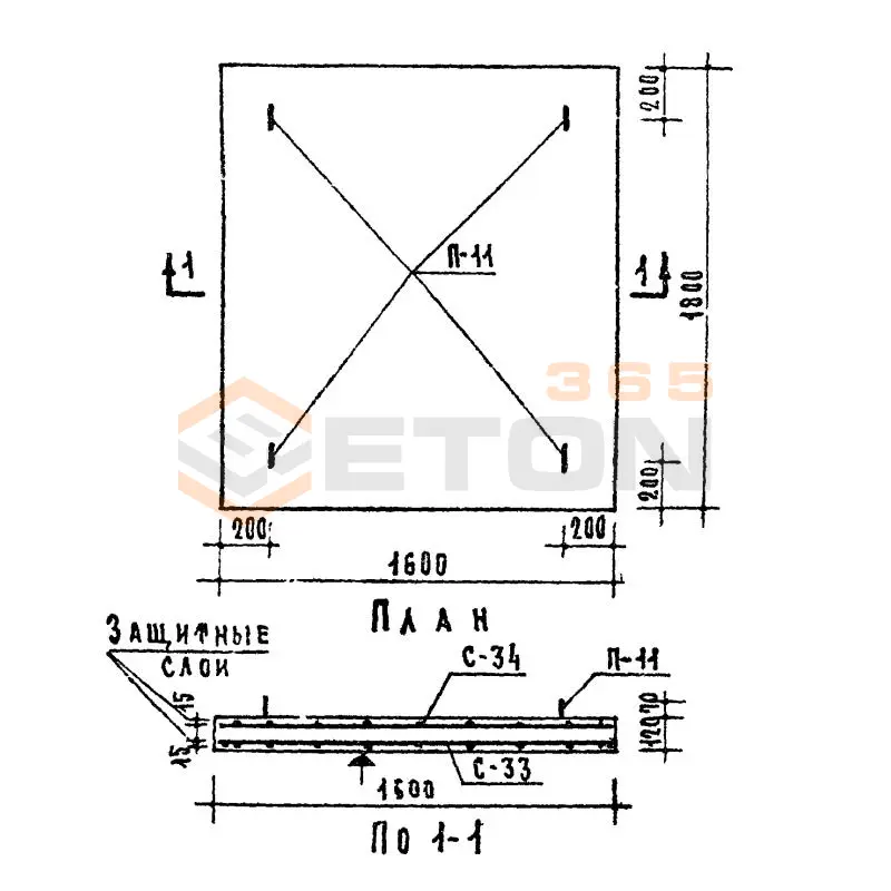 Плиты плоские Серия ИИ 03-02 Альбом 15, Альбом 15-64, Альбом 65 ПП 18-16