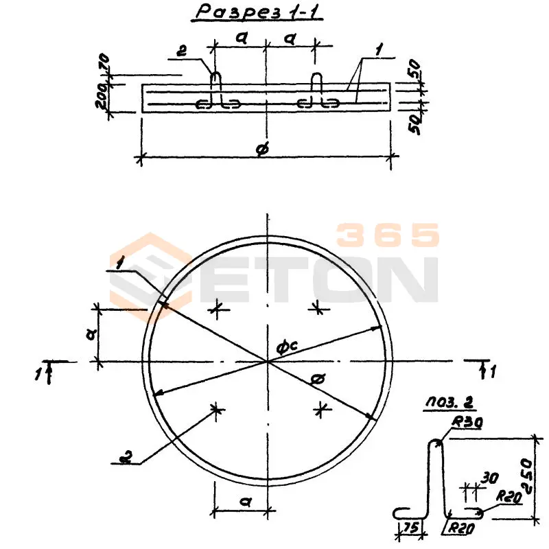 Плиты пристенного дренажа Серия 8.005-1 ПД 20 у
