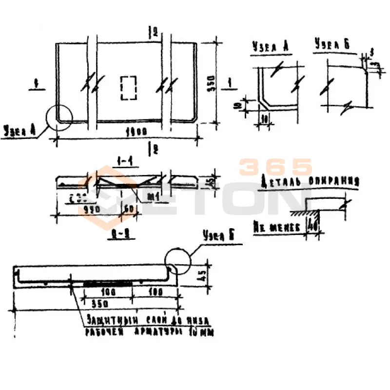 Плиты подоконные Серия 1.136-1 ЛО 19-35 (1.136-1)