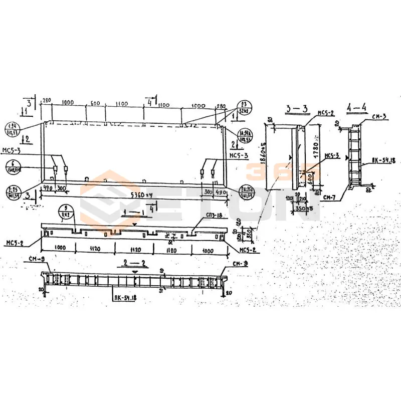 Панели наружных стен Серия 1.232 КЛ-2 НР 1-54-18-35 (1.232 КЛ-2)