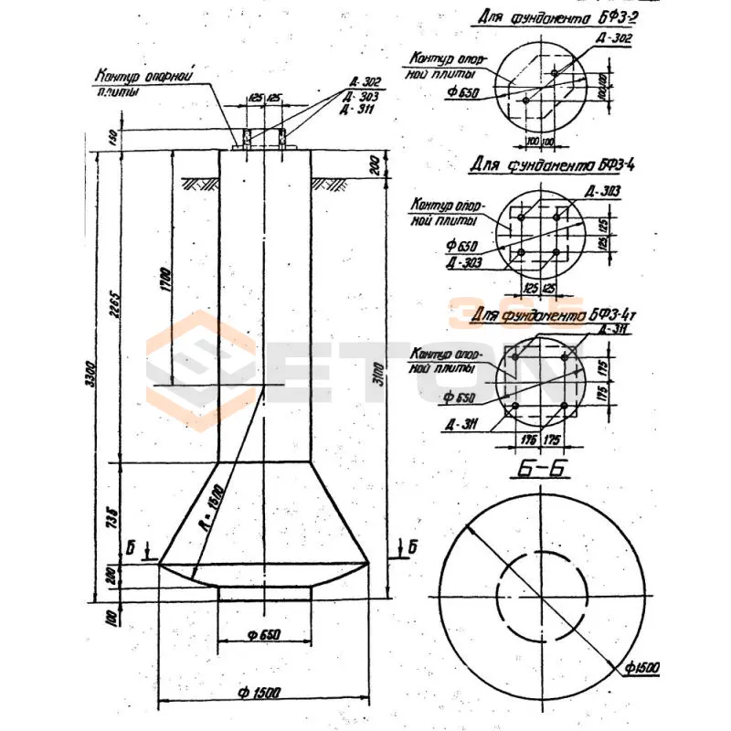 Фундаменты Серия 3.407-123 БФ 3-4