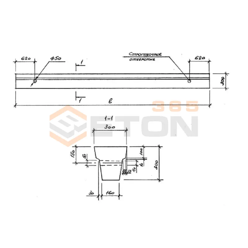 Балки фундаментные ГОСТ 28737-90 2БФ 30 (ГОСТ 28737-90)