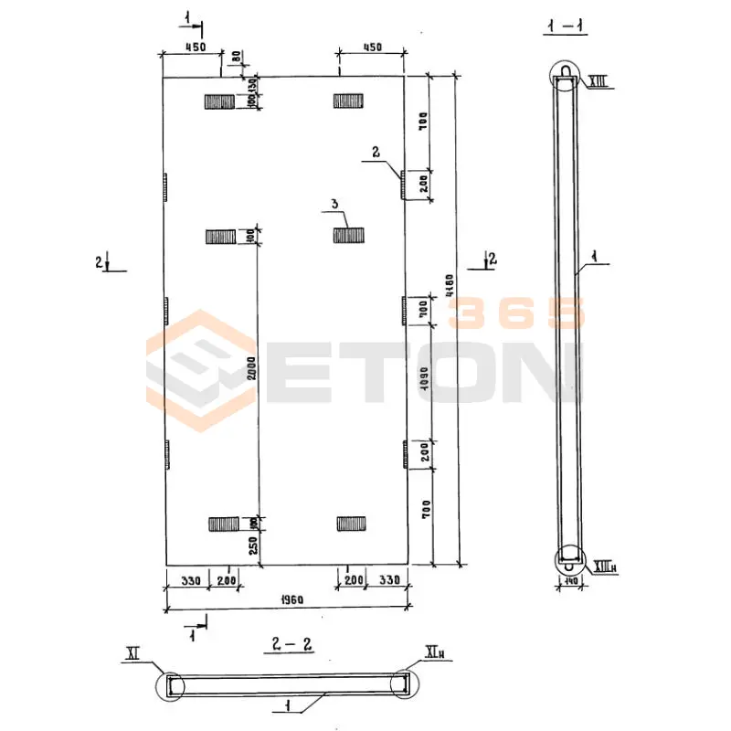 Панели шахт лифтов Серия 1.289.1-2 ПШЛ 63-42-9