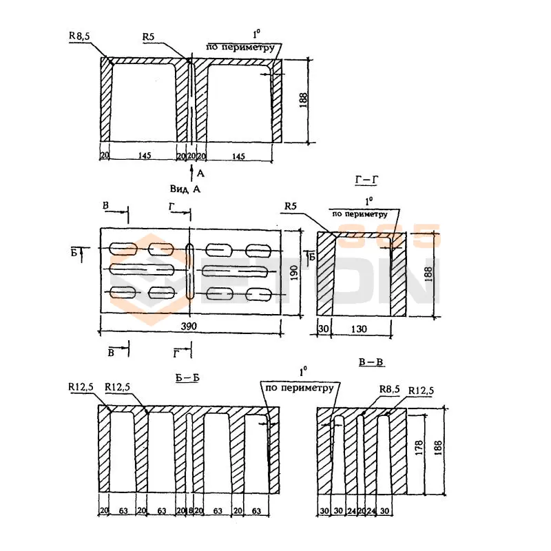 Камни для кладки стен ГОСТ 6133-99 КСР-ПР-ПС 39