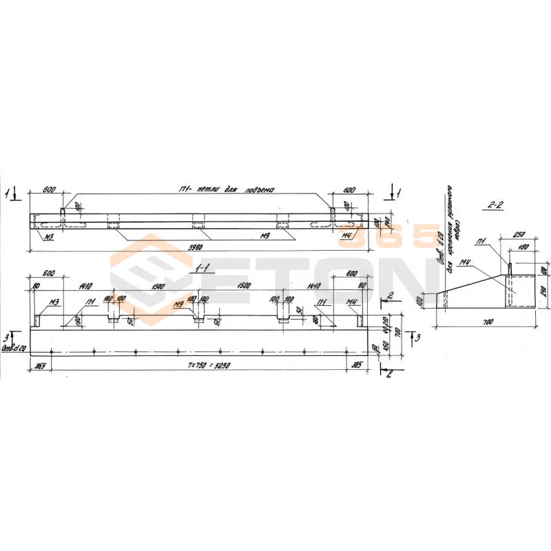 Панели карнизные Серия 1.030.1-1/88 ПК 60-7 л