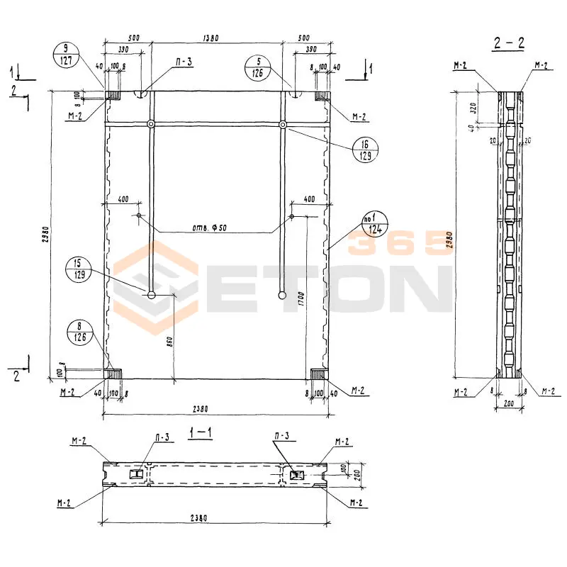 Блоки внутренних стен Серия 1.134-1 СБВ 24-2-30 т-1 (1.134-1)