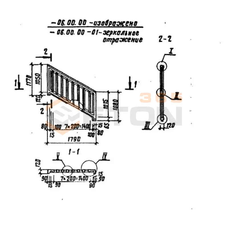 Панели лестничного ограждения ТПР 501-07-5.84 ОЛ 18-12 п (ТПР 501-07-5.84)