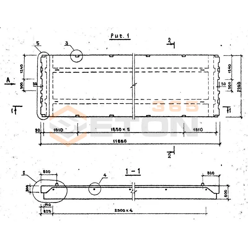 Плиты перекрытий Серия 1.042.1-2 ПТ 116-30-6 АIVт