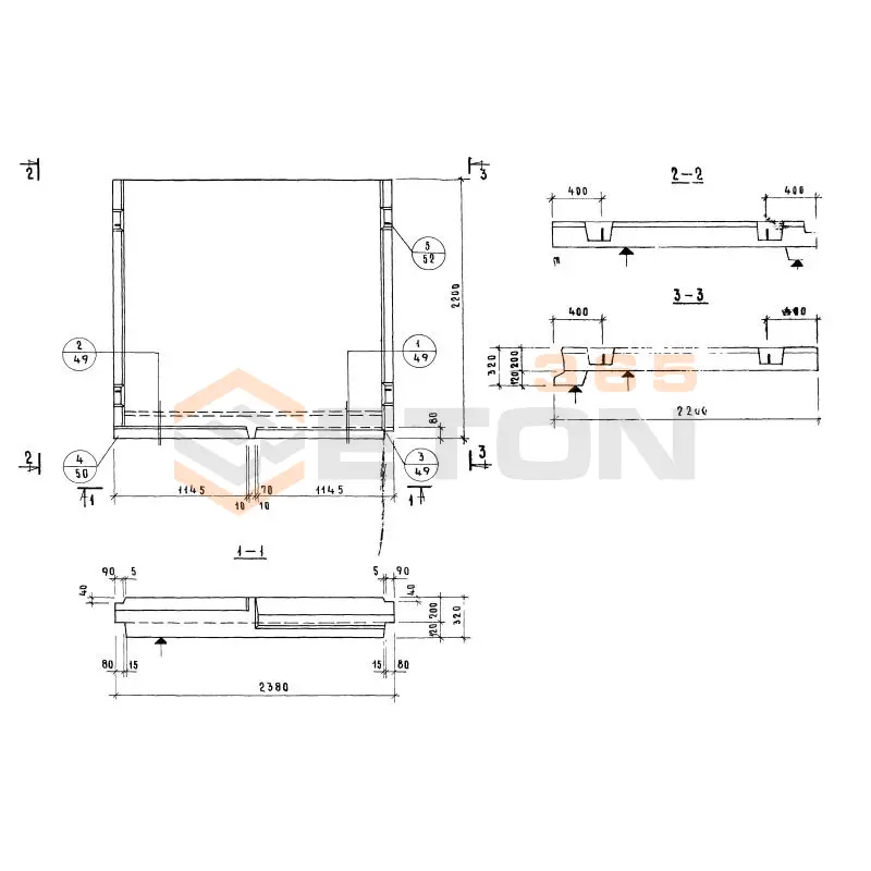 Лестничные площадки ребристые Серия 1.152-7 ЛП 24-21 (1.152-7)