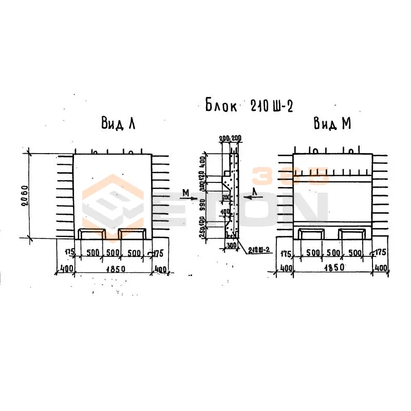 Блоки шкафных стенок Серия 3.503-23 210Ш 2