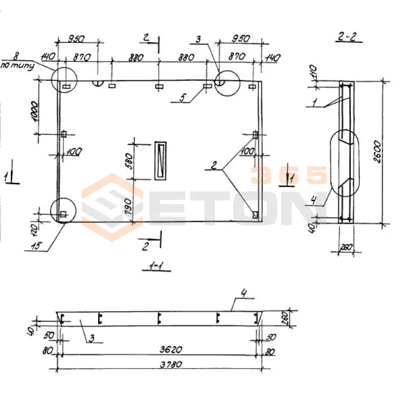 Панели парапетные Серия 1.100.1-7 1НЧ 38-26-26-50 л