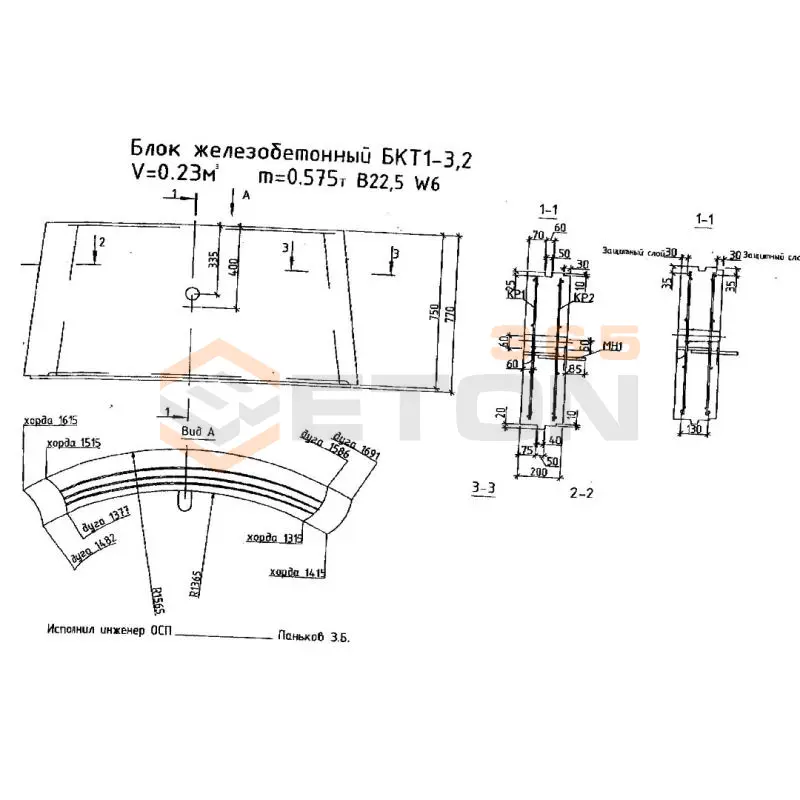 Блоки тоннелей (инд.) БКТ 2-3,2