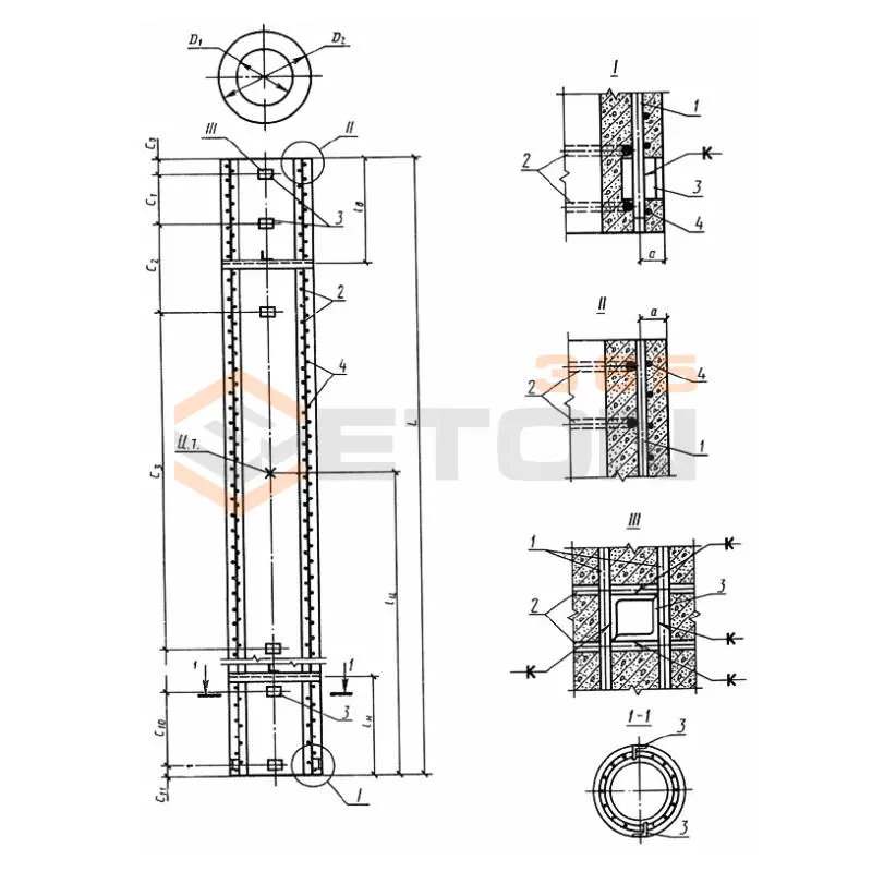 Стойки цилиндрические ГОСТ 22687-85 ( 3.407.1-152 ) СЦ 26.1-1,1