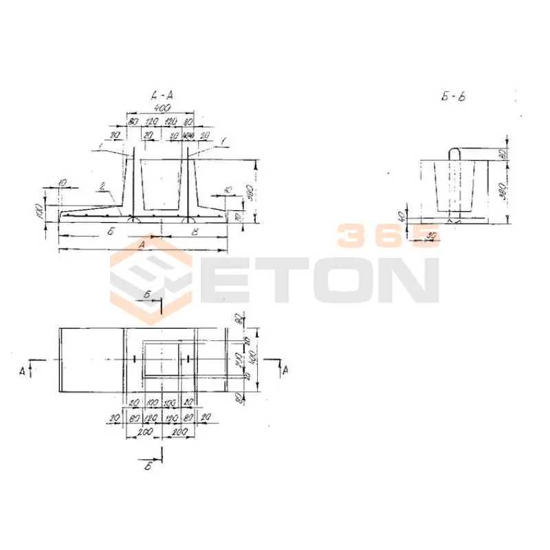Фундаменты Серия Б 3.017.1-4.03 ФО 7-4-4