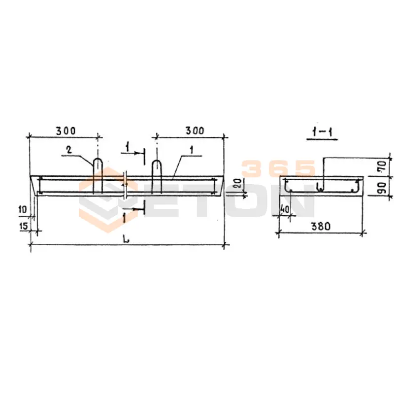 Перемычки плитные БП Серия 1.139-1 БП 22 м