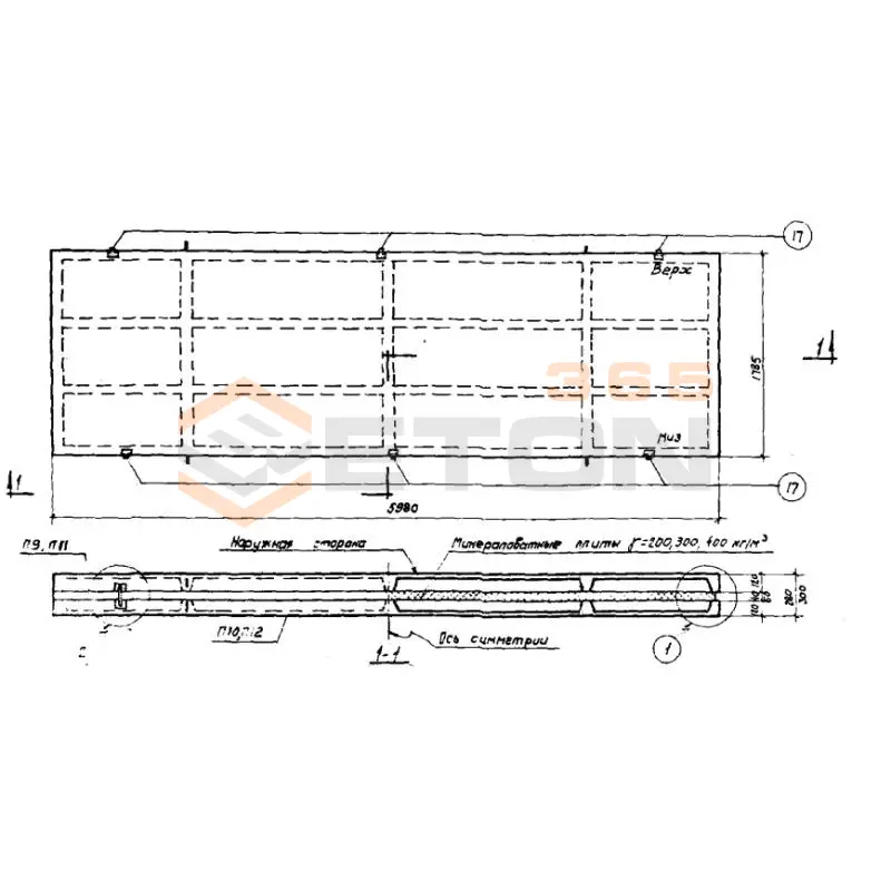 Панели стеновые Серия СТ 02-31 ПСТ 30-2-1-1,8-6 (СТ 02-31)