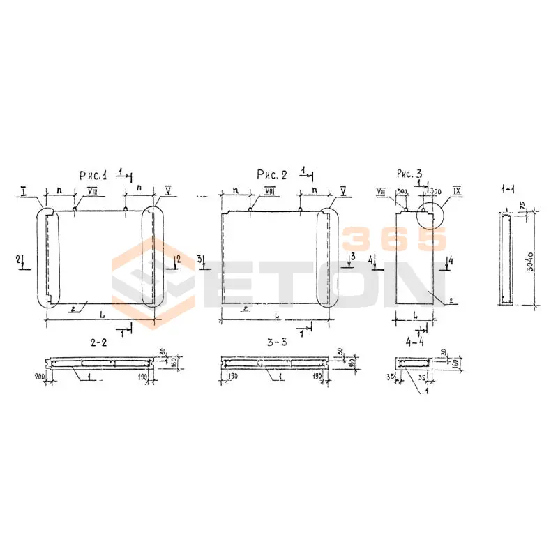 Панели внутренних стен Серия 1.220.1-2 ПС 36-30-1,6-7 т