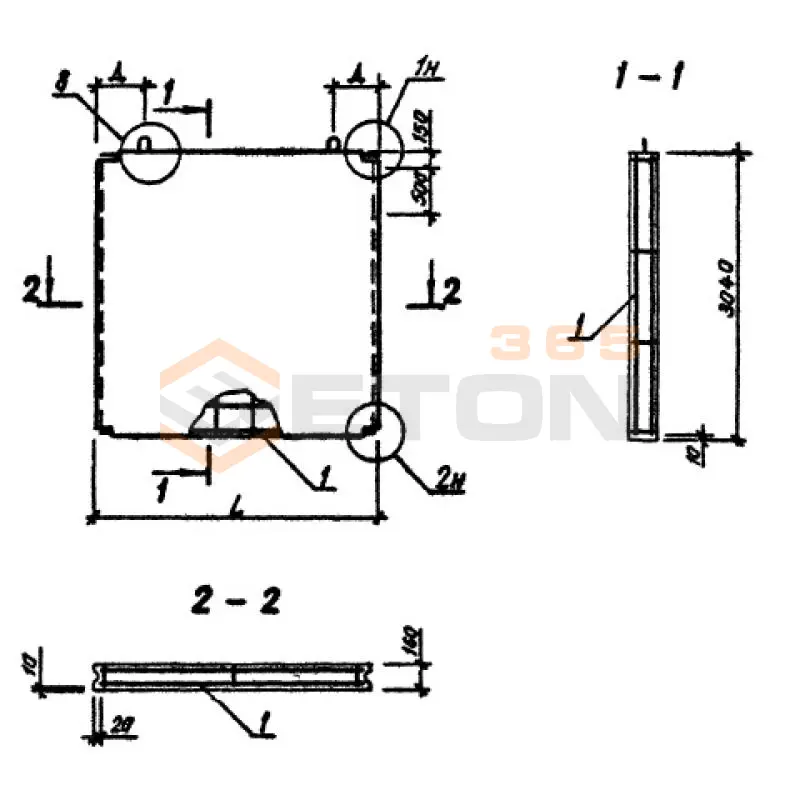 Панели внутренних стен Серия 1.090.1-3пв ПВ 30-30-1 т пв (1.090.1-3пв)