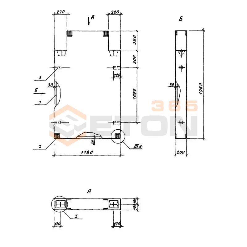 Блоки вентиляционные Серия 1.134.1-15 БВ 12-20-20-12,5 т-4
