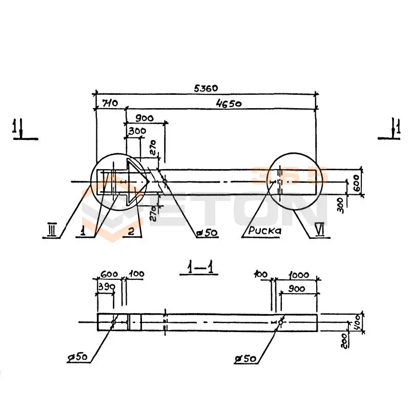 Колонны высотой 6,0; 7,2 м Серия 1.420.1-19 К 52-2