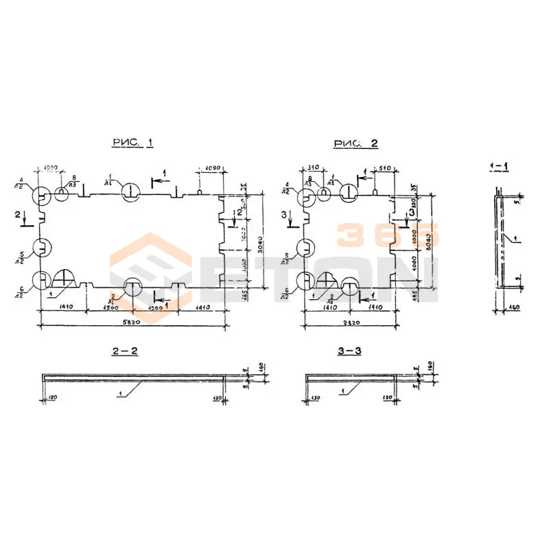 Панели внутренних стен Серия 1.090.1-2с ПВ 58-30-1 тс (1.090.1-2с)
