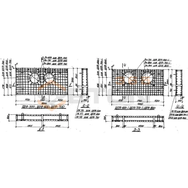 Опоры неподвижные (щиты) Серия 3.006-1 ЩО 9-800 (3.006-1)