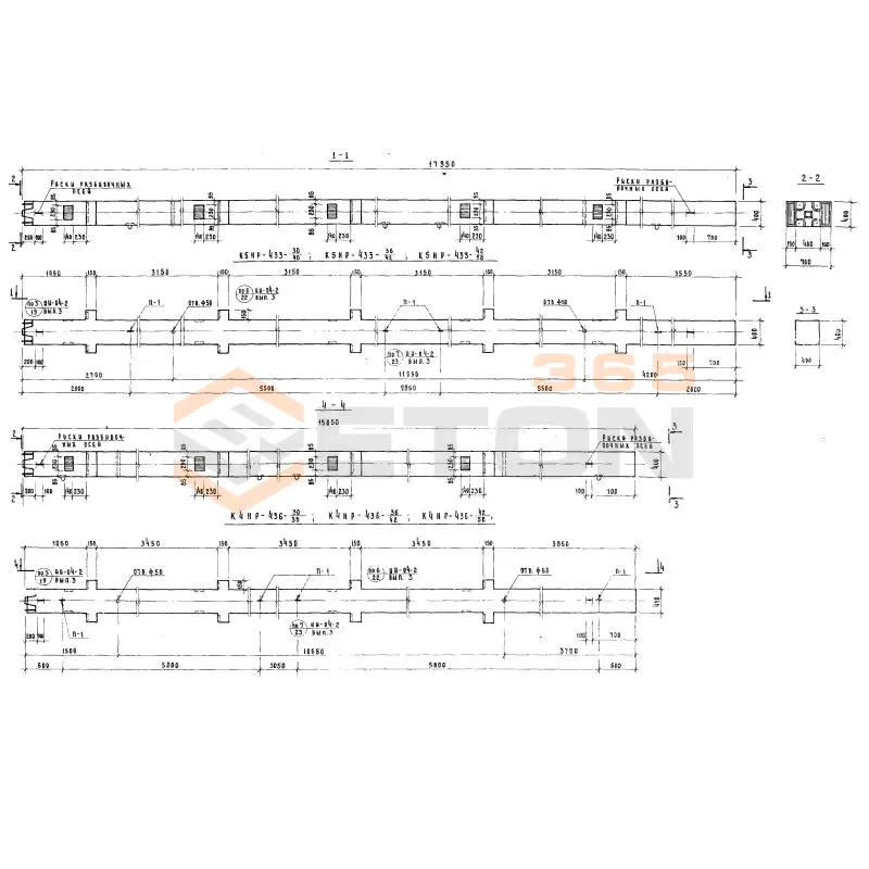 Колонны сечением 400х400 Серия ИИ 04-2 К5НР 433-40
