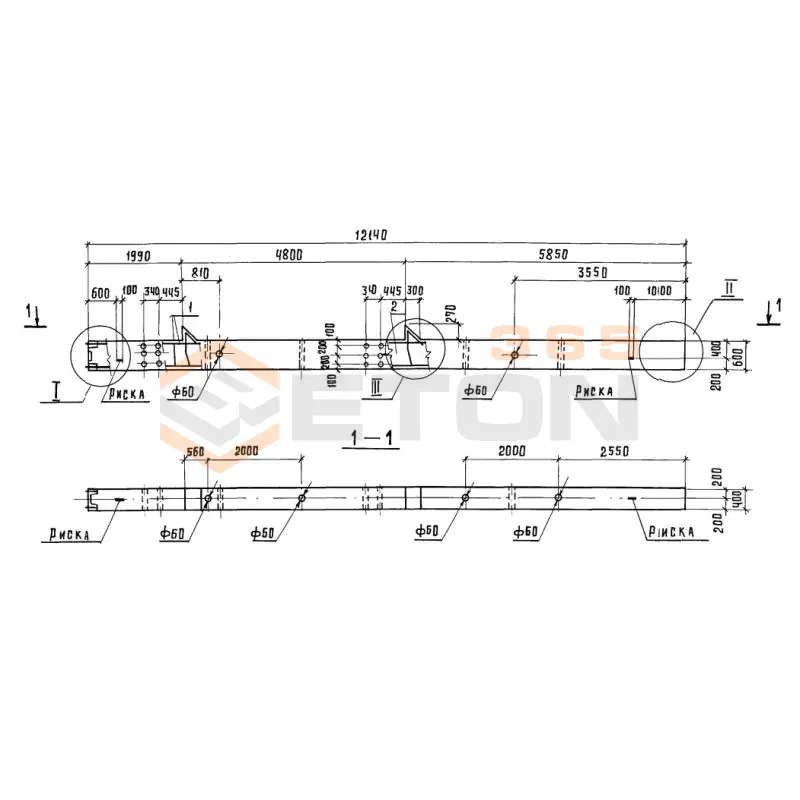 Колонны высотой 4,8; 6,0-4,8 м Серия 1.420.1-20с К 11-3 с