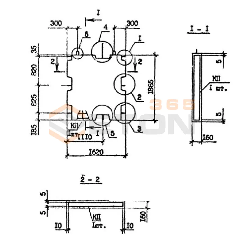 Панели внутренних стен нулевого цикла Серия 1.090.1-7с ПВЦ 16-19-1 тс9 (1.090.1-7с)