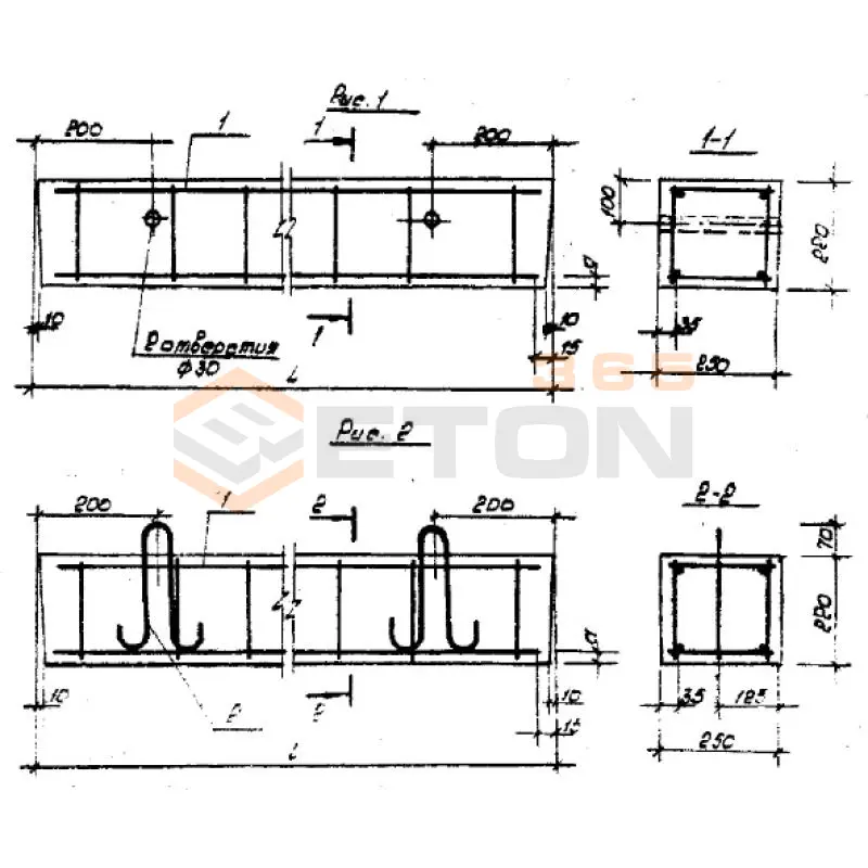 Перемычки брусковые Серия Б1.038.1-1 1ПР 28-31-25-22 у (Б1.038.1-1)