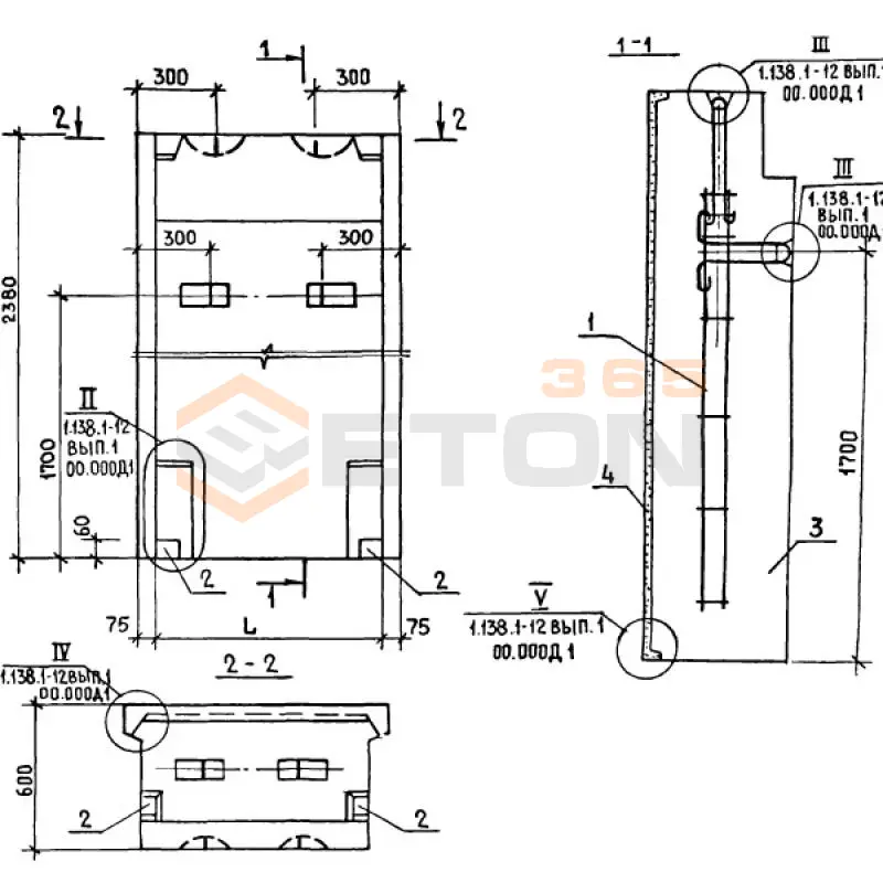 Блоки парапета Серия 1.138.1-12 СБ 5,1-18-24-6 п-1,1 (1.138.1-12)