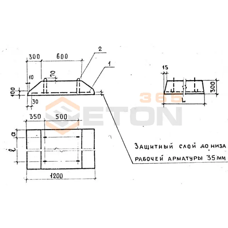 Плиты железобетонные ленточных фундаментов (фундаментные подушки) серия 1.112-5 и ГОСТ 13580-85 ФЛ 12-8-1