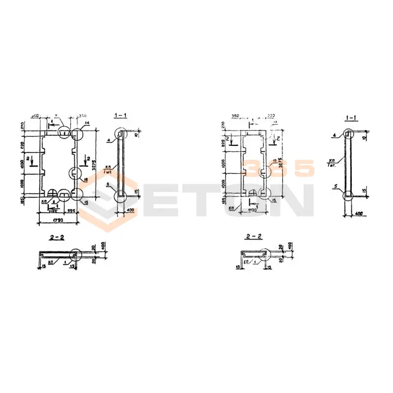 Панели наружных стен Серия 1.090.1-7с ПС 12-33-4 пс9 (1.090.1-7с)