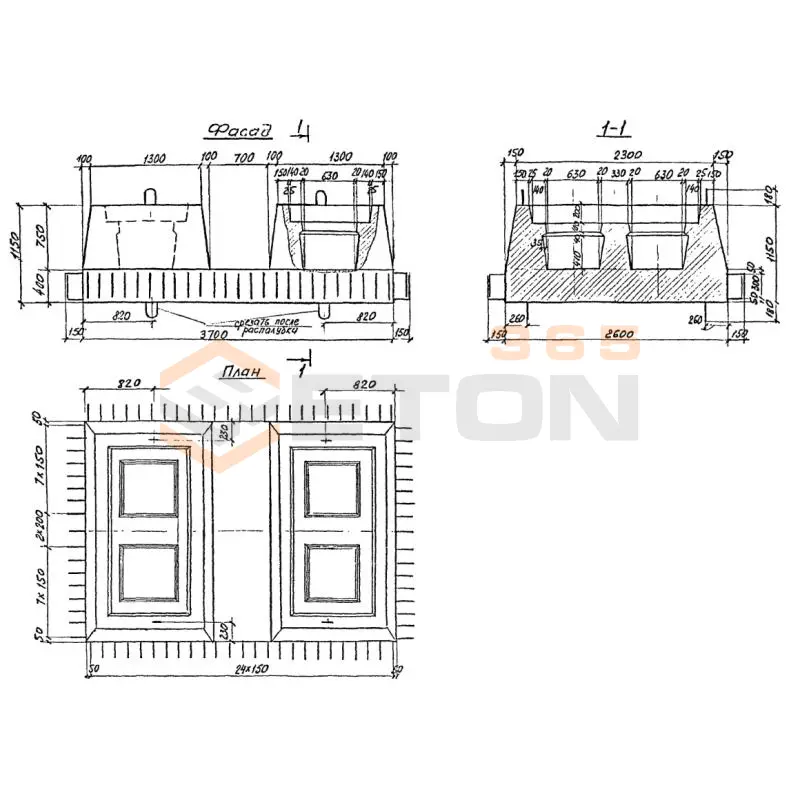 Фундаментные стаканы Серия 3.501.1-150 3Ф
