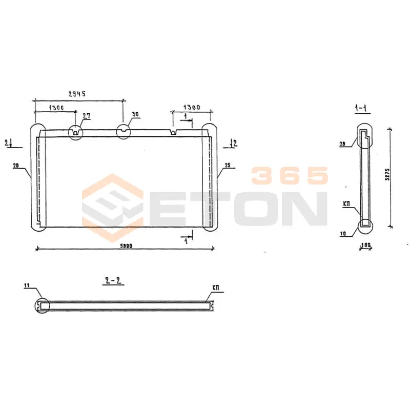 Панели внутренних стен Серия 1.090.1-1/88 1ПВ 59-33