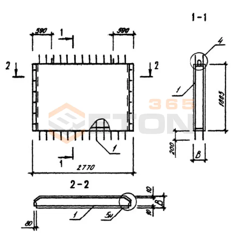 Панели стеновые нулевого цикла (цокольные) Серия 1.090.1-3пв ПСЦ 28-19-3,0 п пв (1.090.1-3пв)