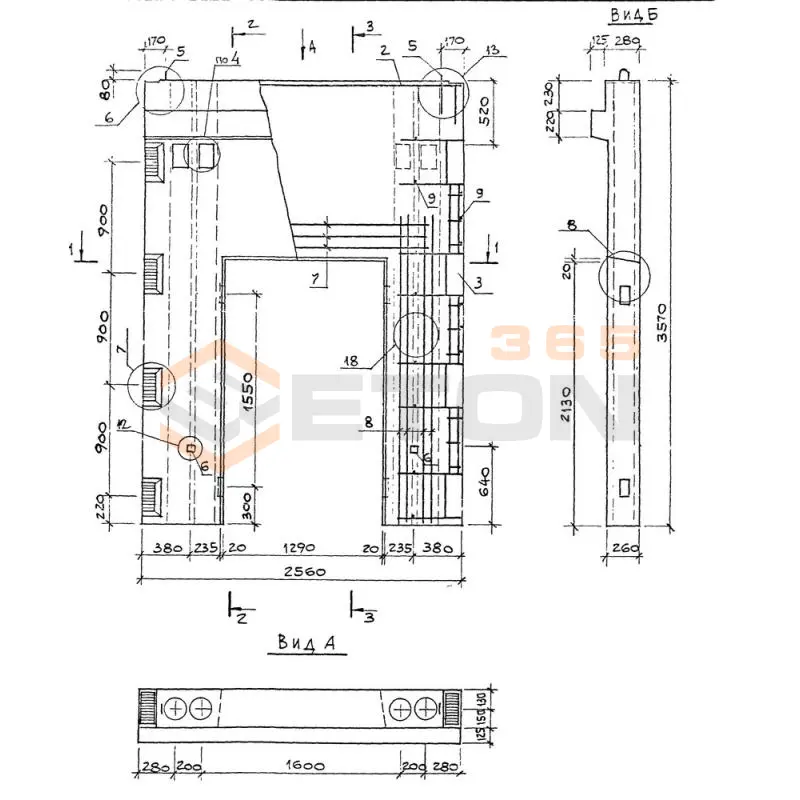 Вентблоки-диафрагмы жесткости Серия 1.034.1-1/90 1ВДП 36-26-26