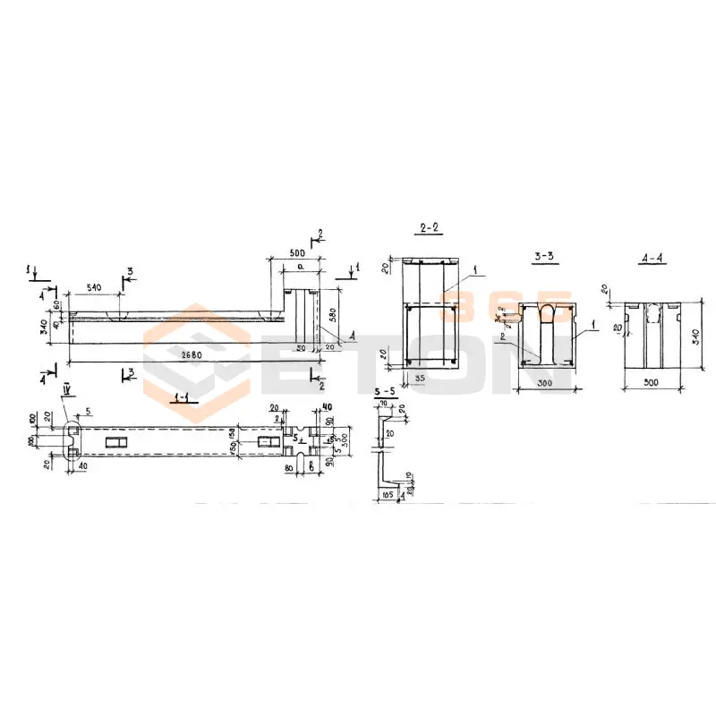 Блоки внутренних стен Серия 1.134.1-13 БВП 27-6-30-75 п-1