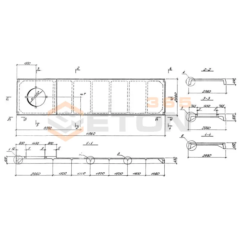 Плиты ребристые серия 1.465.1-15 1ПВ 12-1 АтVI-14