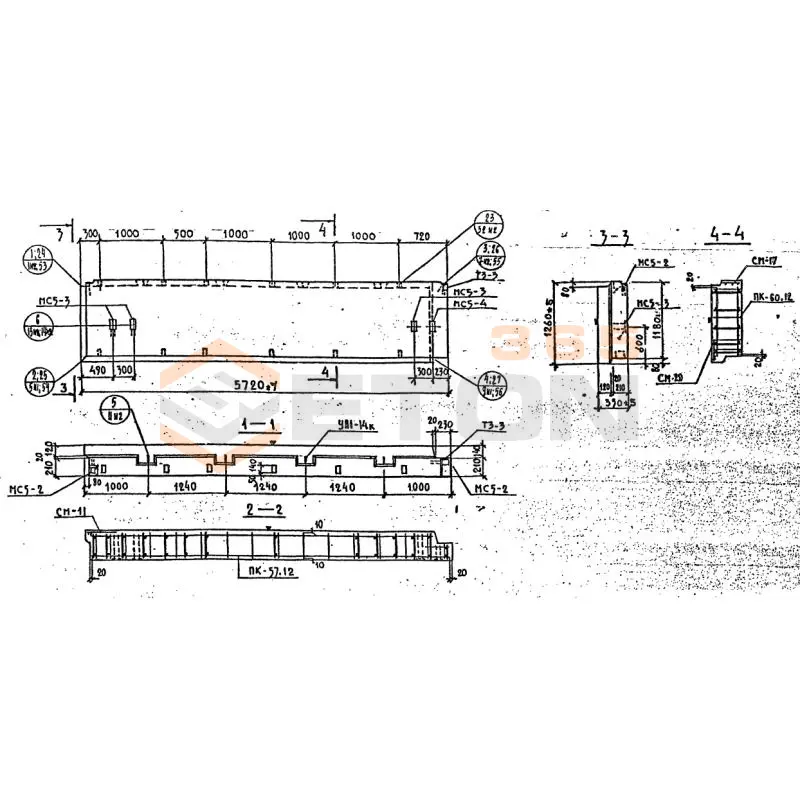 Панели наружных стен Серия 1.232 КЛ-2 НР 2-57-12-35 (1.232 КЛ-2)