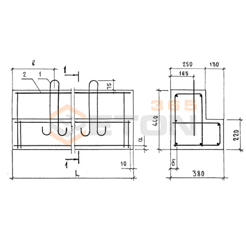 Перемычки балочные ПГ серия 1.038.1-1 ( 1.138-10, ИИ 03-02, ГОСТ 948-84, 1.139-1 ) 6ПГ 44-40