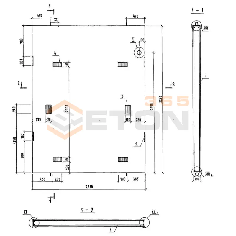 Панели шахт лифтов Серия 1.289.1-2 ПШЛ 100-33п-4