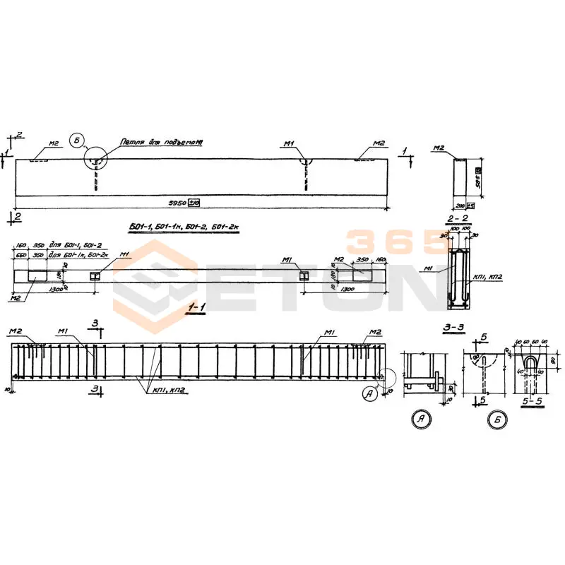 Балки обвязочные Серия КЭ 01-58 БО 1-2 к
