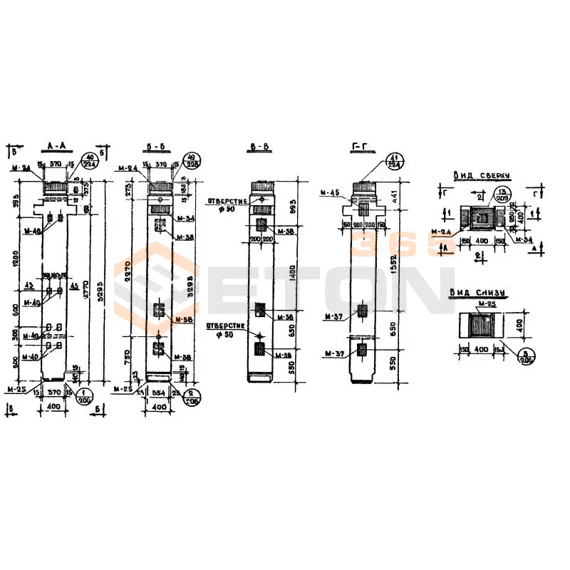 Колонны сечением 400х400 Серия ИИ 04-2 К2Л 29-33-4 а