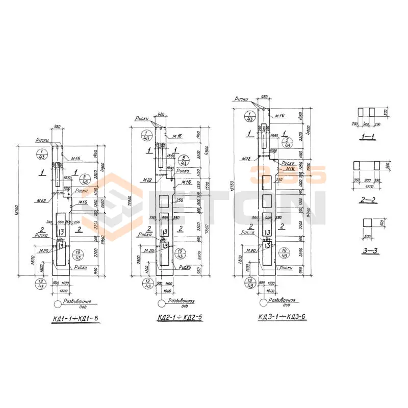 Колонны двухветвевые Серия КЭ 01-60 КД 1-5 (КЭ 01-60)