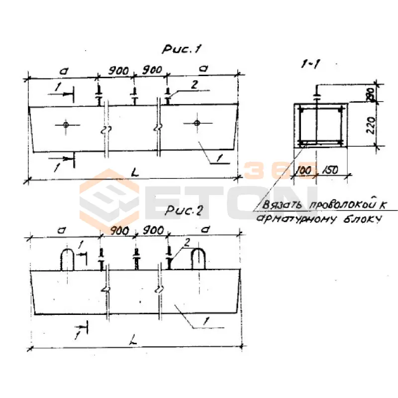 Перемычки брусковые Серия Б1.038.1-1 1ПР 28-29-25-22 уап (Б1.038.1-1)